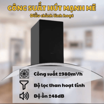 Máy hút mùi kính cong GrandX GX H70C55B