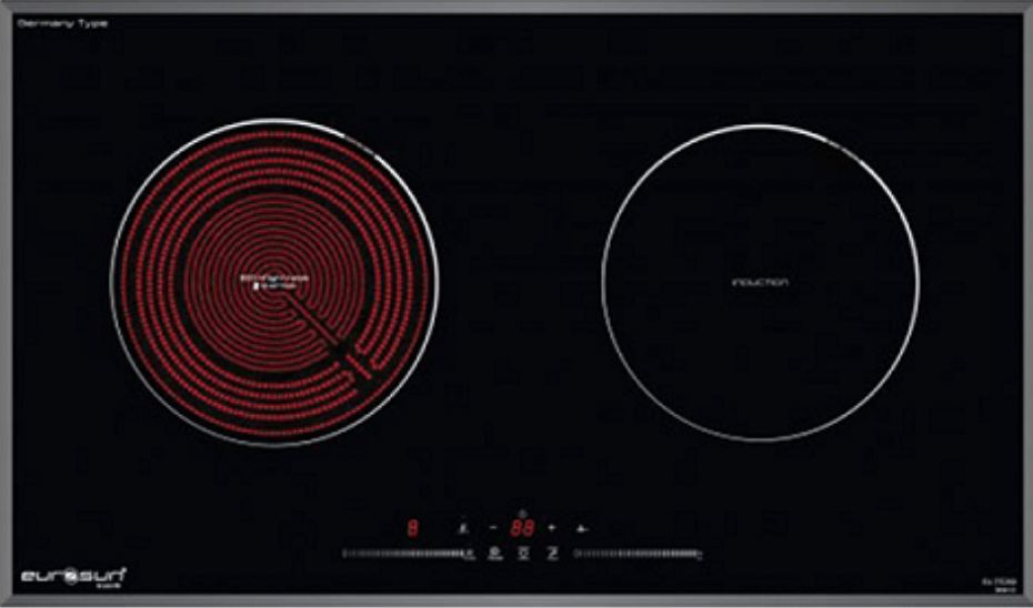 Bếp Điện Từ Eurosun EU-TE269S với thiết kế mỏng và chân đế chống trượt