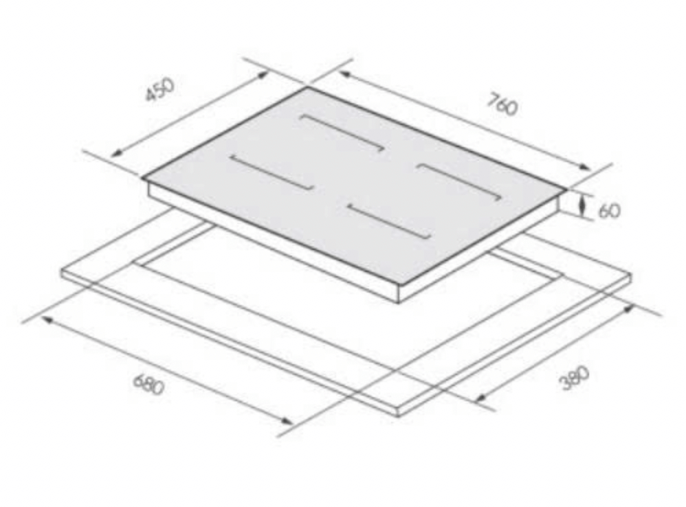 Bảng kích thước Bếp Từ GrandX GX IP859 Pro 