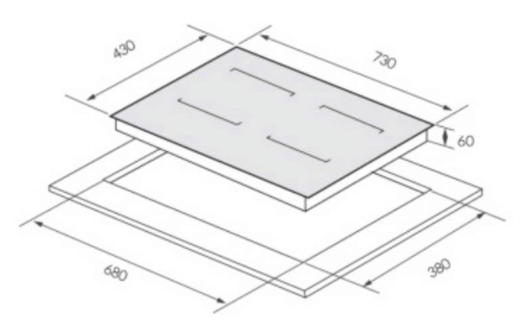 Bảng vẽ kích thước Bếp từ GrandX GX IP879JP