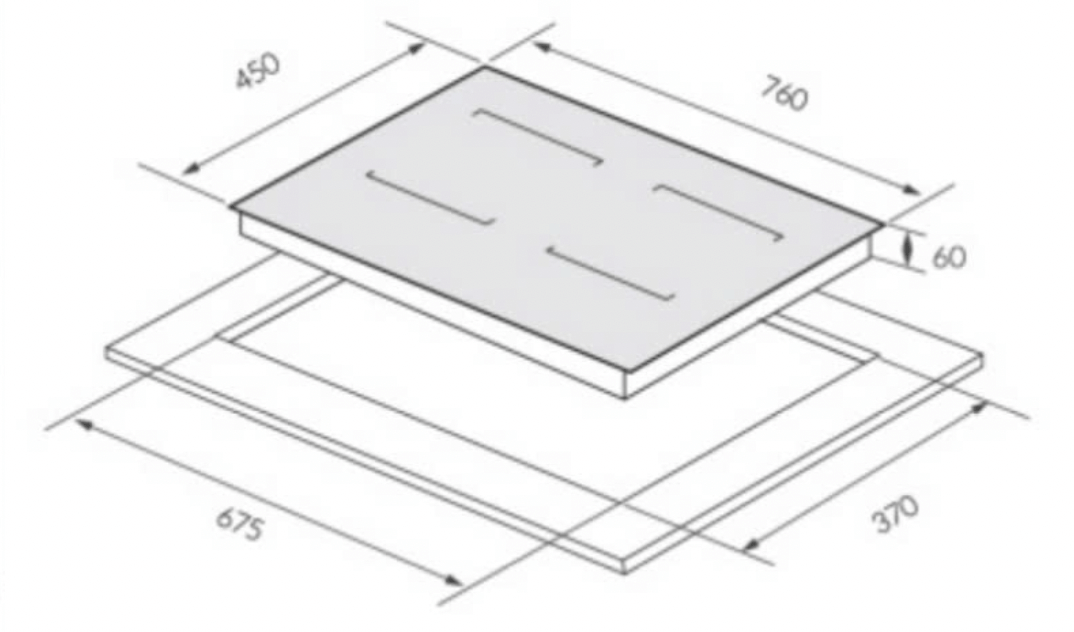 Bảng vẽ kích thước Bếp từ GrandX GX IH988G