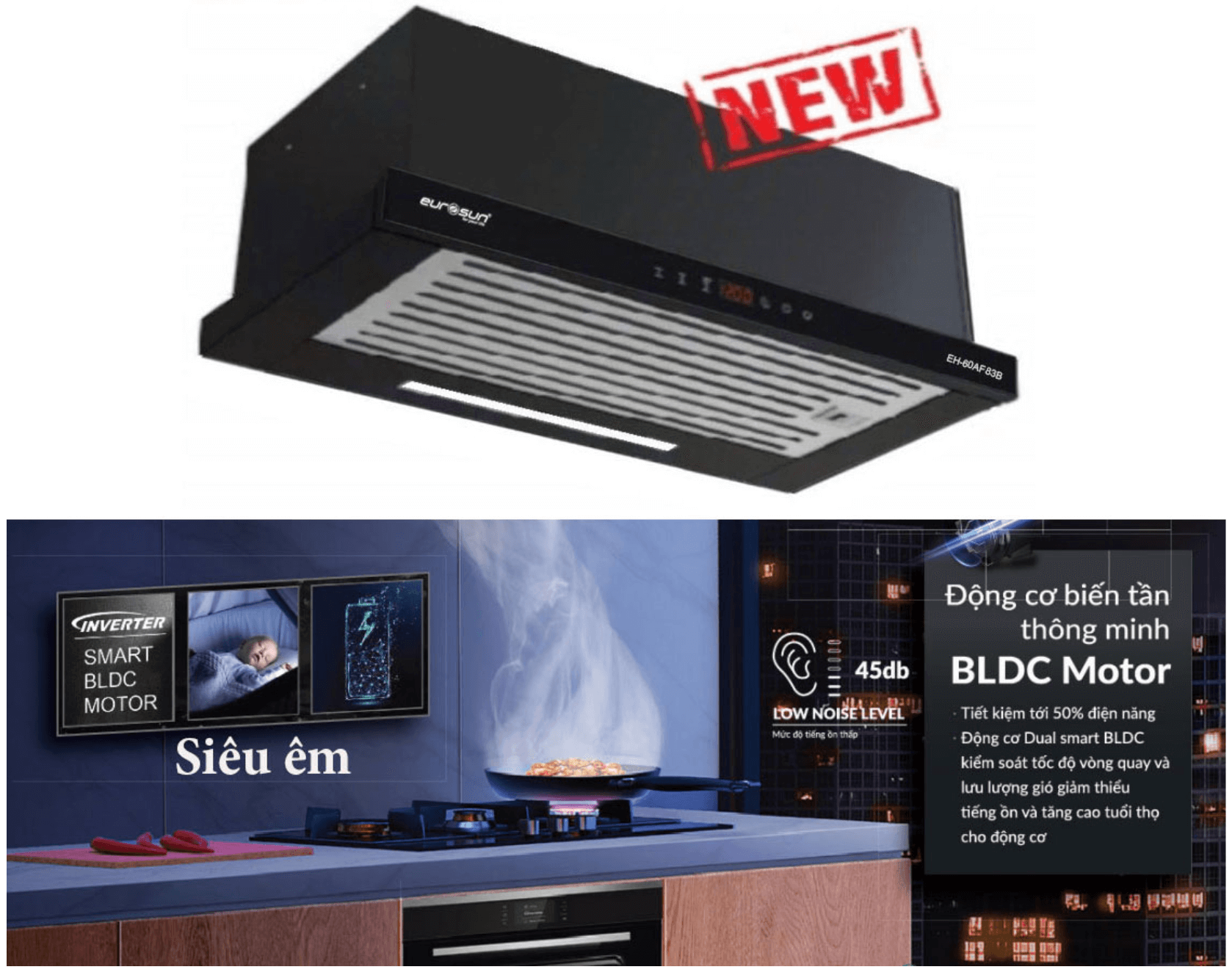 Máy Hút Mùi Âm Tủ Eurosun EH-70AF83B Giữ Gìn Vẻ Đẹp Bền Lâu Cho Toàn Bộ Nội Thất