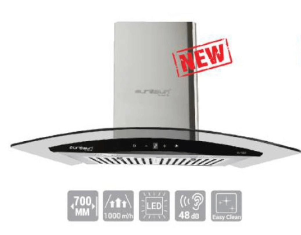 Thiết Kế Kính Cong Vượt Thời Gian Sang Trọng Của Máy Hút Mùi EUROSUN EH-70K32