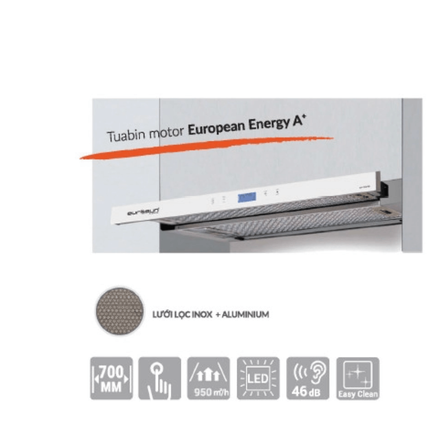 Máy Hút Mùi Eurosun EH-70AF86W Trắng Máy Hút Mùi Công Suất Vượt Trội Hiệu Quả