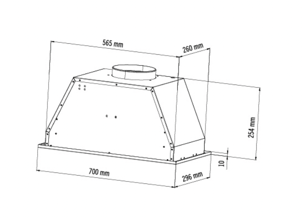 Bảng Vẽ Kích Thước Máy Hút Mùi Eurosun EH-70AF89 