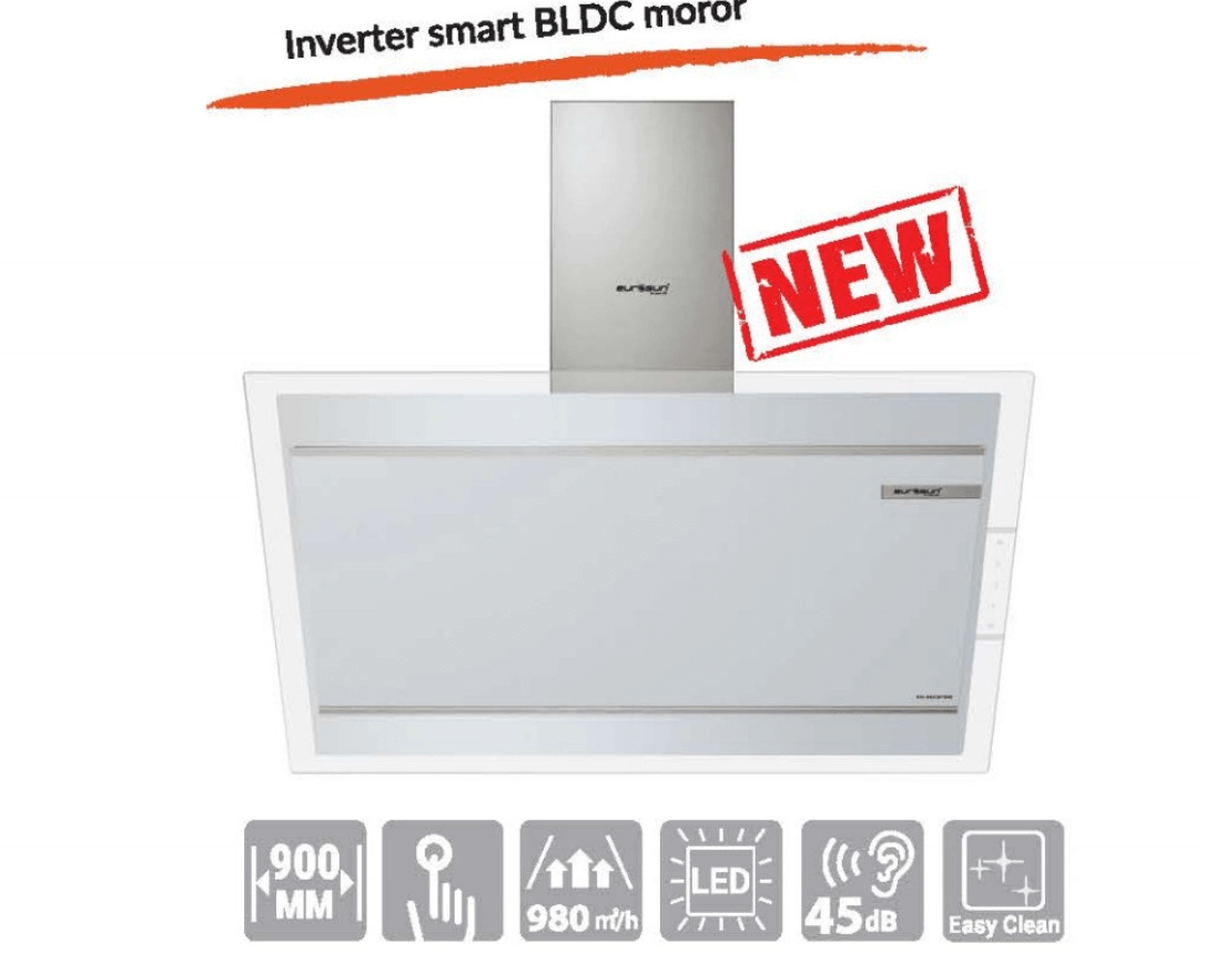 Máy Hút Mùi Eurosun EH-70CN78W Với Kiểu Dáng Kính Phẳng Tối Giản Hiện Đại