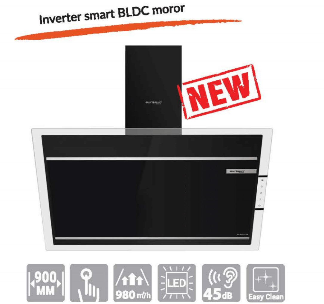 Máy Hút Mùi Eurosun EH-70CN78B Với Vẻ Đẹp Của Thiết Kế Kính Phẳng