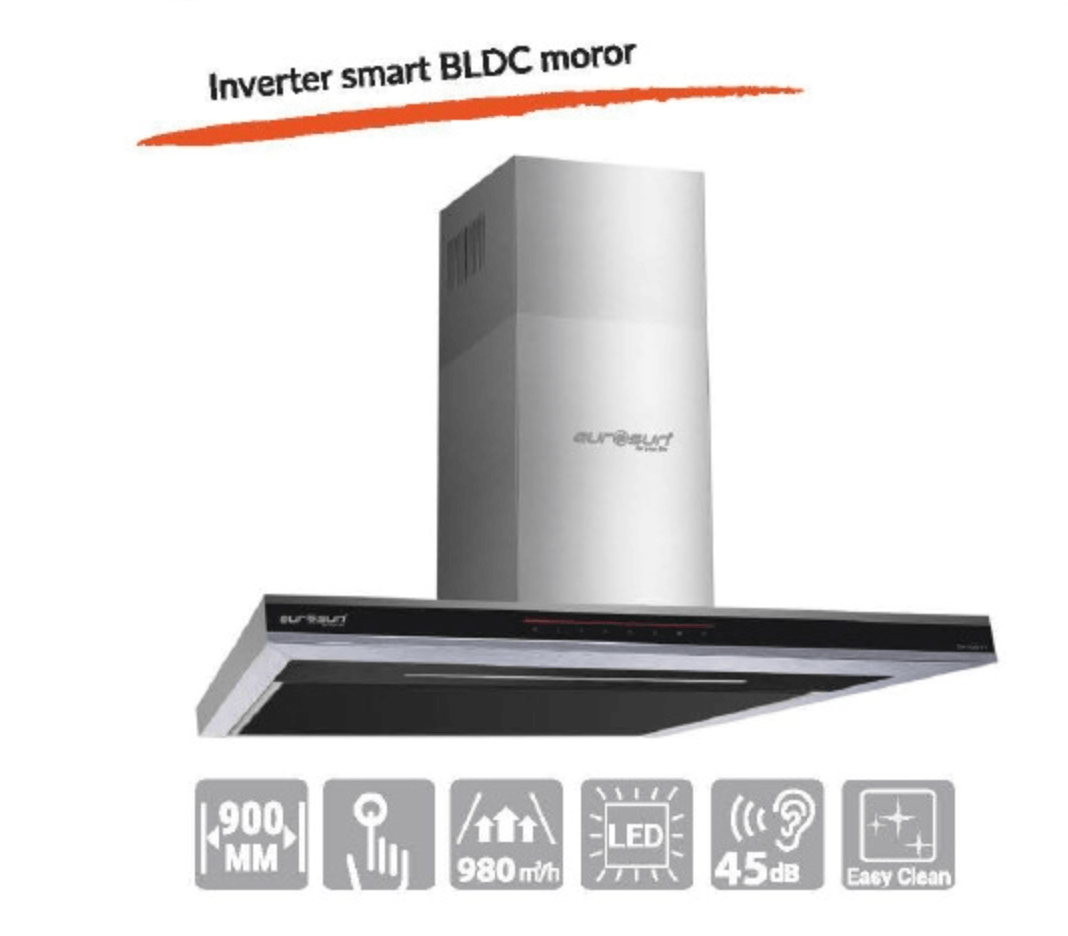 Máy Hút Mùi Eurosun EH-90AF77 Với Thiết Kế Kính Vát Sang Trọng