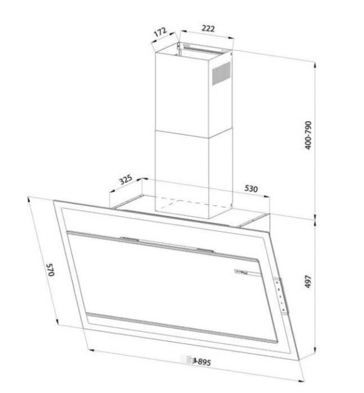 Bảng Vẽ Kích Thước Máy Hút Mùi Eurosun EH-90CN78W