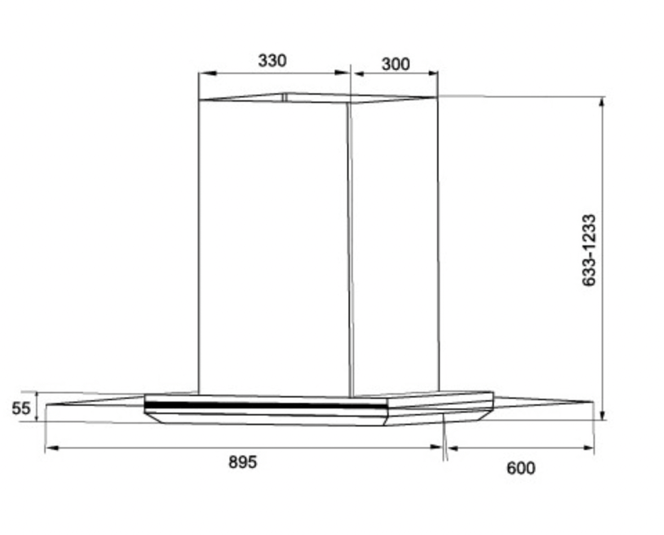 Bảng Vẽ Kích Thước Máy Hút Mùi Eurosun EH-90IL95 