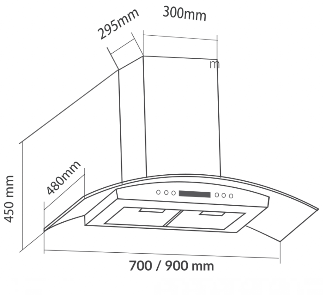 Bảng Vẽ Kích Thước Máy Hút Mùi Eurosun EH-90K08S