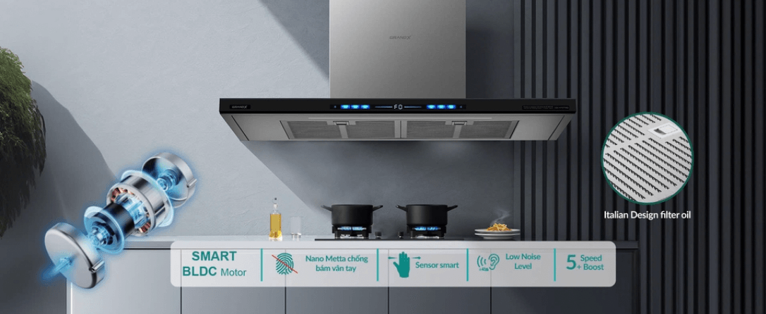 Máy Hút Mùi GRANDX GX H70T78B Với Thiết Kế Hiện Đại Sang Trọng