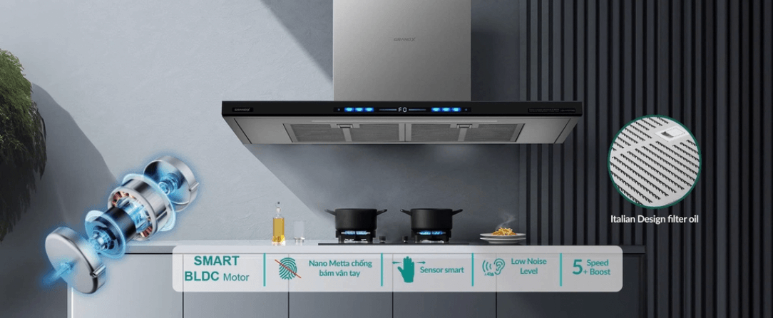 Máy Hút Mùi GRANDX GX H90T78B Chất Lượng Cao