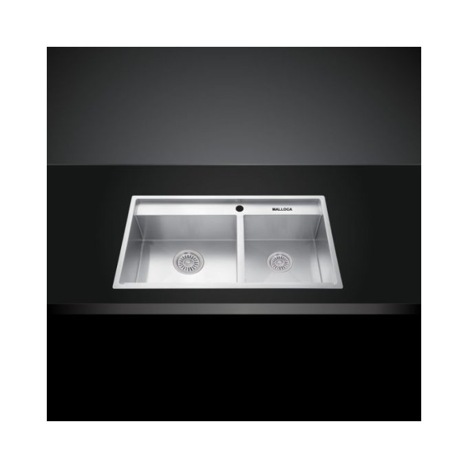 Chậu rửa bát inox 2 hố Malloca MS 6304 sáng bóng