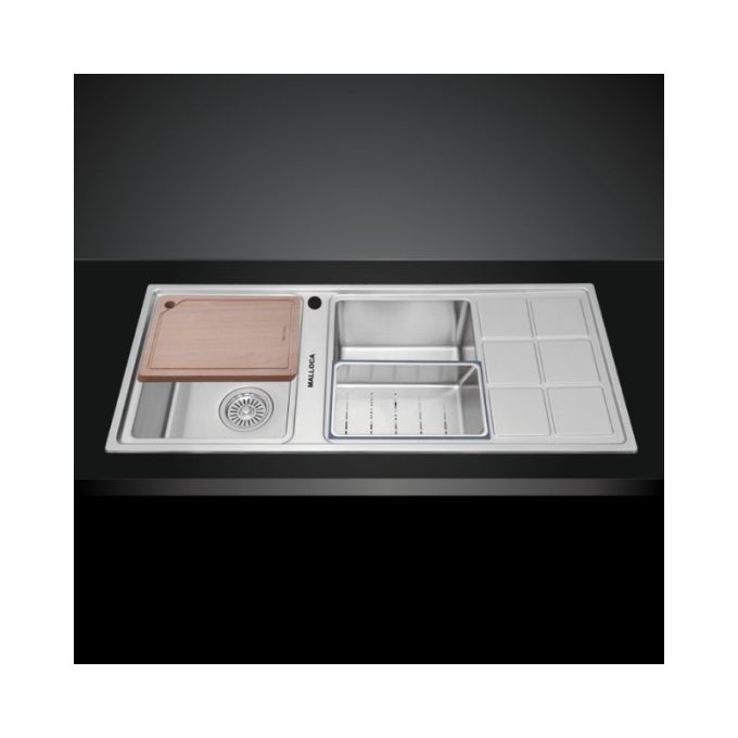 Chậu rửa bát inox 2 hố Malloca MS 8815R hàng chính hãng, giá rẻ