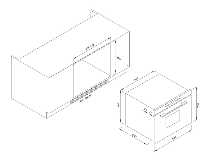 Thông số kỹ thuật Lò nướng âm tủ 44L Malloca MW 944R