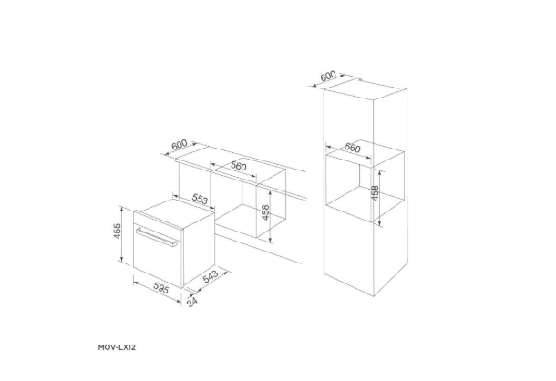 Thông số kỹ thuật Lò nướng âm tủ 45L Malloca MOV-LX12