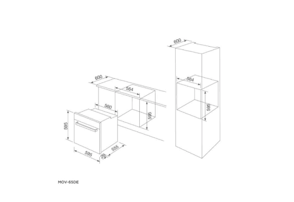 Thông số kỹ thuật Lò nướng âm tủ 56L Malloca EB-56RG-5C11