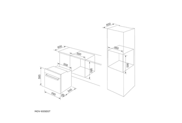 Thông số kỹ thuật Lò nướng âm tủ 65L Malloca MOV-655EGT