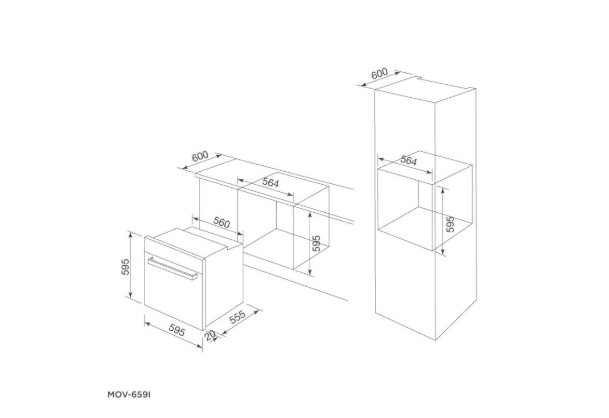 Thông số kỹ thuật Lò nướng âm tủ 70L Malloca MOV-659I
