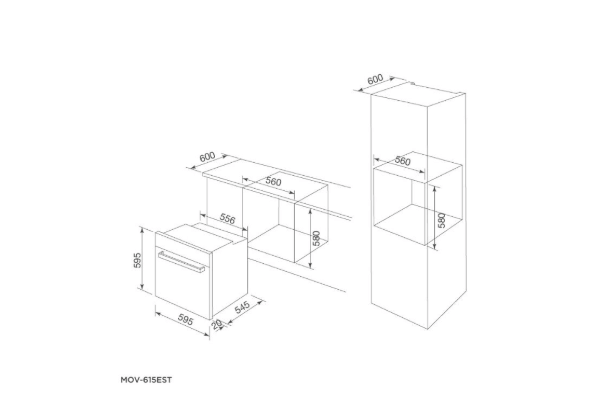 Thông số kỹ thuật Lò nướng điện âm tủ 61L Malloca MOV-615EST