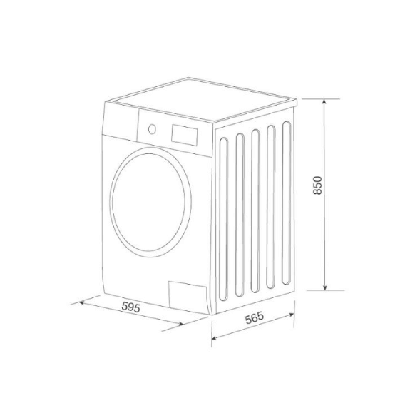 Bảng vẽ kích thước Máy giặt quần áo Malloca MWM-09SIL