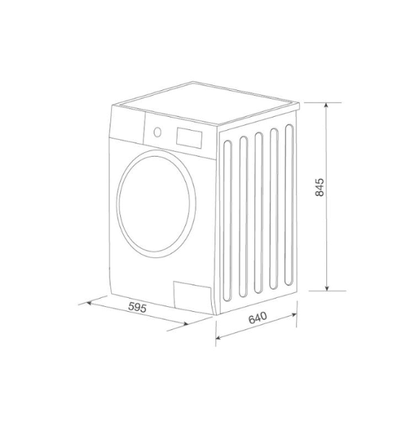 Bảng vẽ kích thước Máy sấy quần áo Malloca MTD-010SIL