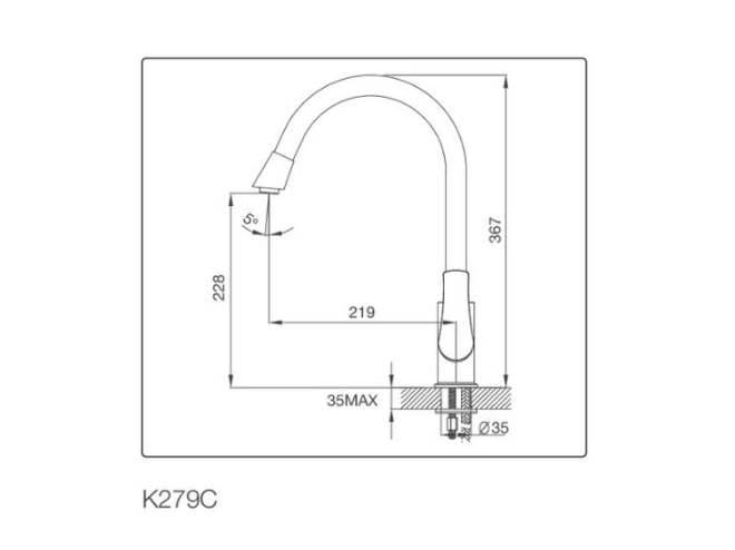Thông số kỹ thuật Vòi rửa bát nóng lạnh Malloca K279C