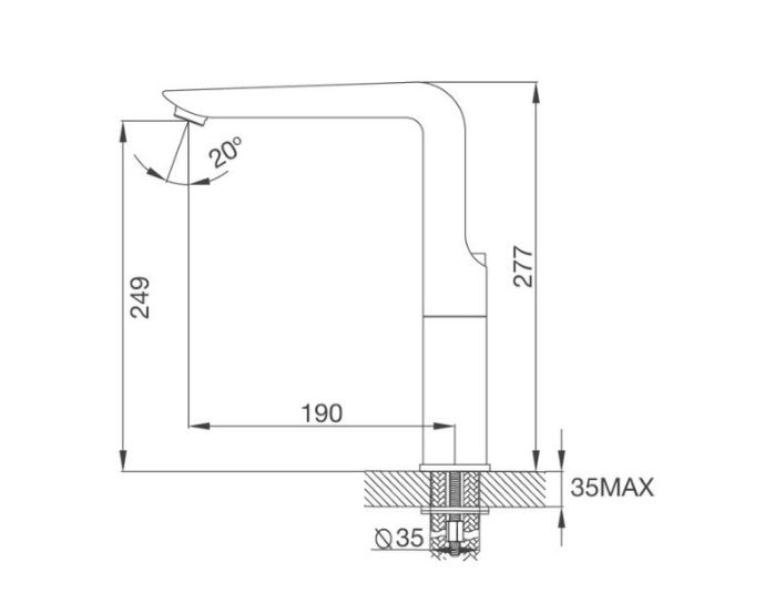 Thông số kỹ thuật Vòi rửa bát nóng lạnh Malloca K289C